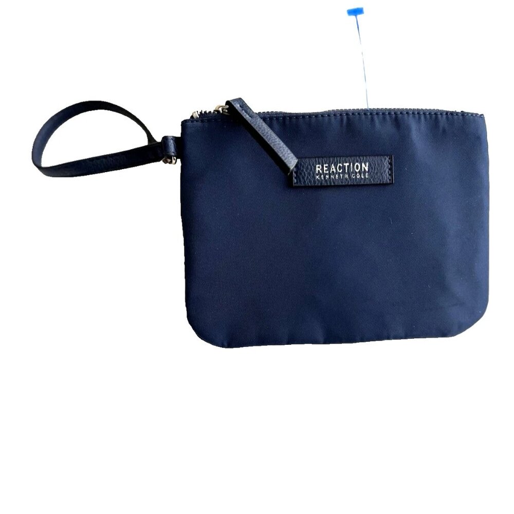 KENNETH COLE REACTION Nylon Wallet Wristlet Navy Blue